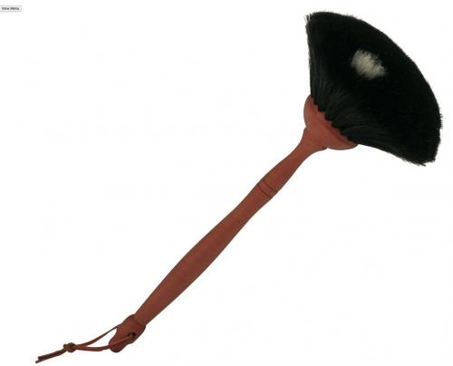Dust Brush with dot - Dark goat hair