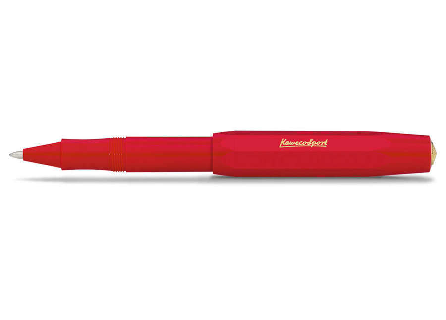 Kaweco Classic Sport Rollerball Pen - Red - Gold logo